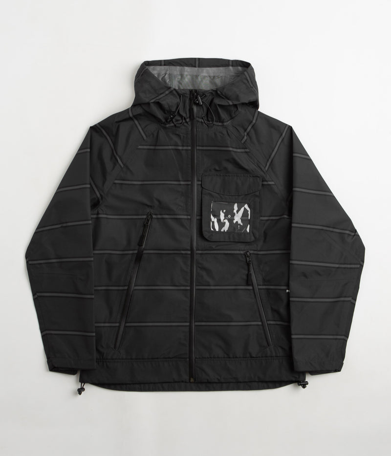 Pop Trading Company Striped Oracle Jacket in Anthracite and Black