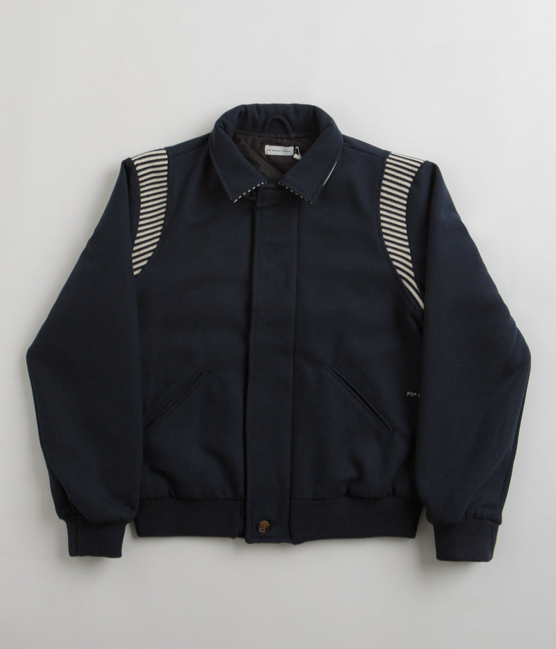 Pop Trading Company Varsity Jacket in Navy