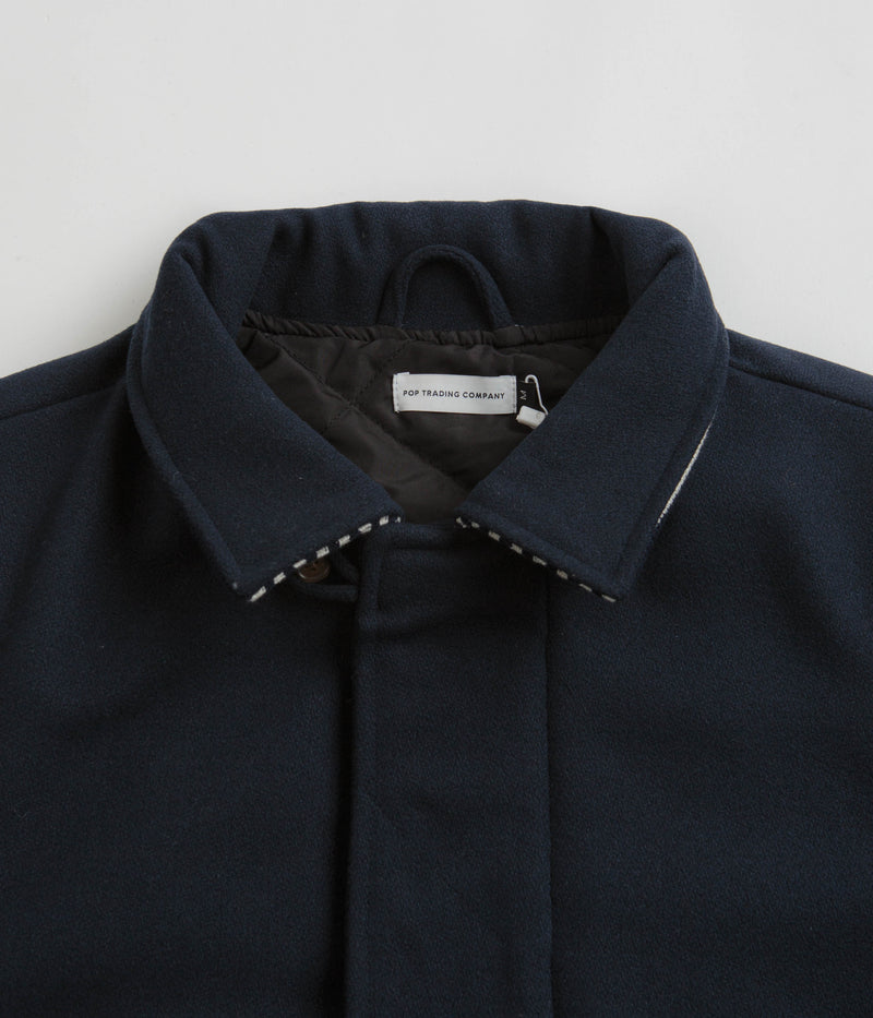 Pop Trading Company Varsity Jacket in Navy
