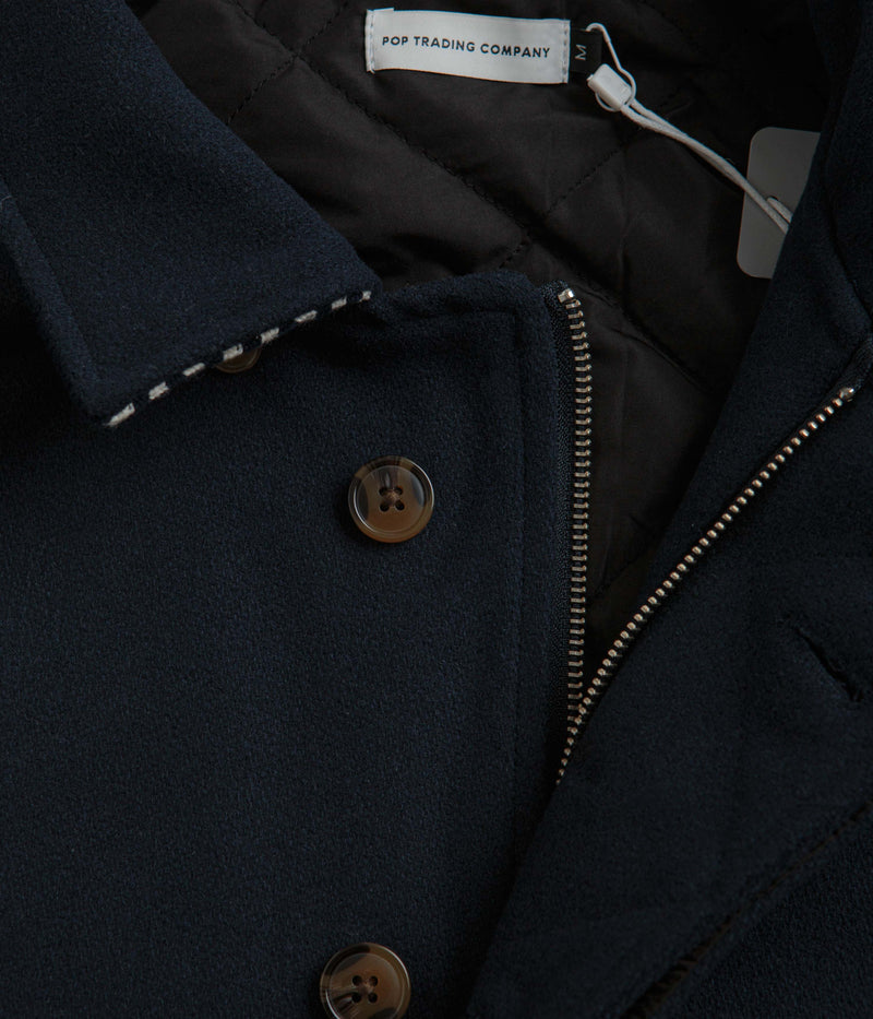 Pop Trading Company Varsity Jacket in Navy