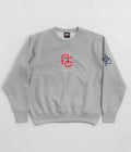 Pop Trading Company x FTC Crewneck Sweatshirt in Heather Grey