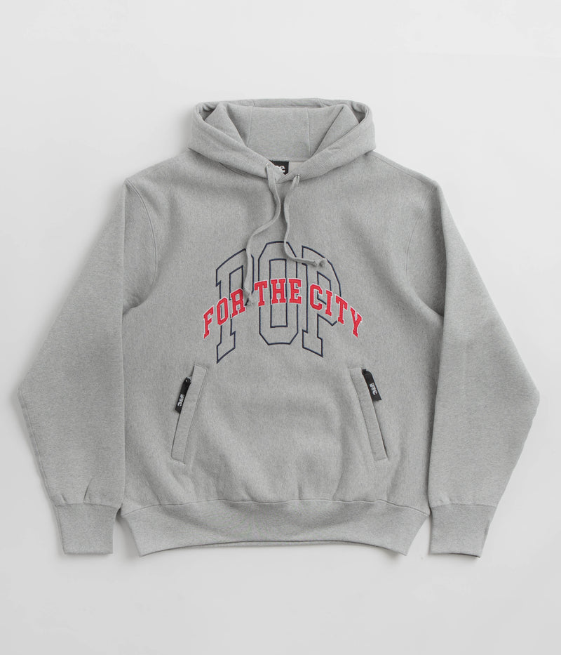 Pop Trading Company x FTC Hoodie in Heather Grey