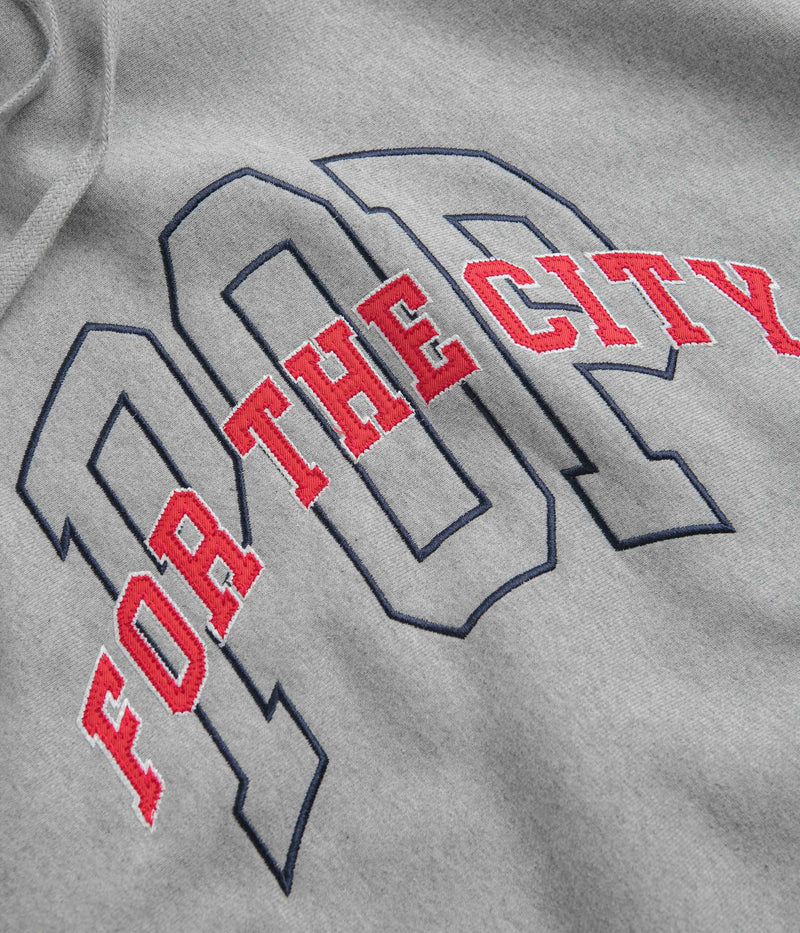 Pop Trading Company x FTC Hoodie in Heather Grey