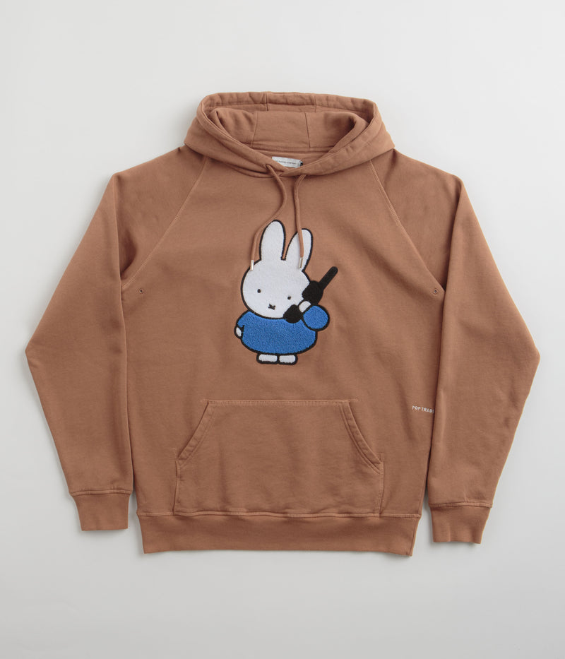 Pop Trading Company x Miffy Applique Hoodie in Brown