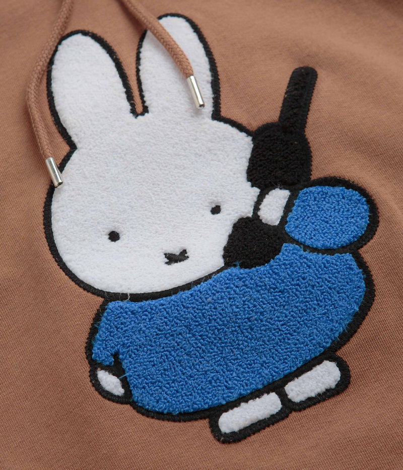 Pop Trading Company x Miffy Applique Hoodie in Brown