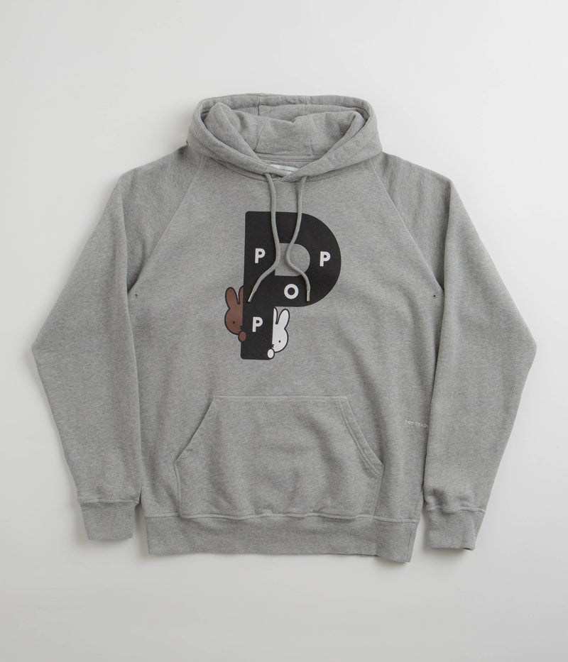 Pop Trading Company x Miffy Big P Hoodie in Light Grey Heather