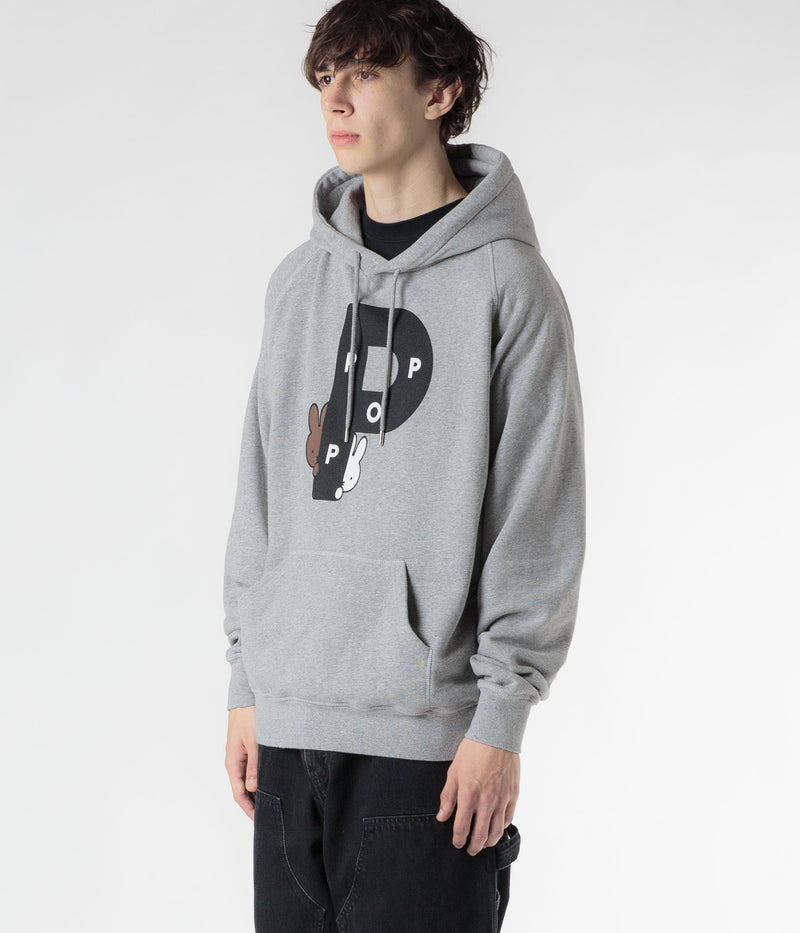 Pop Trading Company x Miffy Big P Hoodie in Light Grey Heather