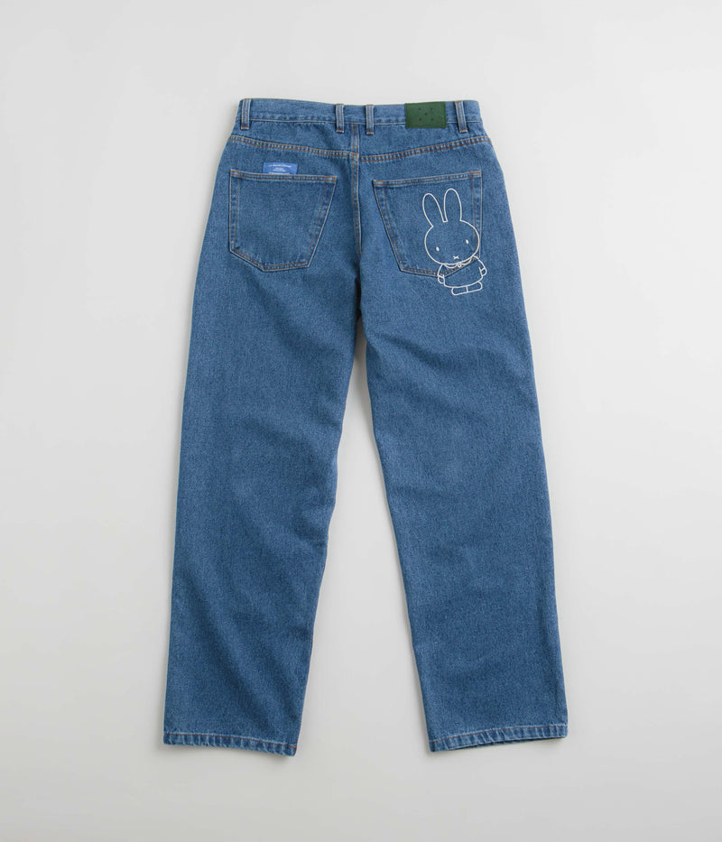 Pop Trading Company x Miffy DRS Denim Jeans in Dark Stonewash
