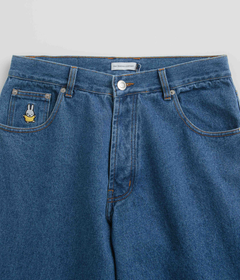 Pop Trading Company x Miffy DRS Denim Jeans in Dark Stonewash
