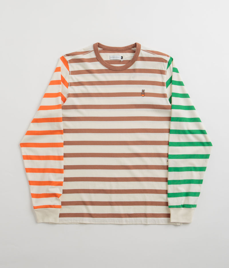 Pop Trading Company x Miffy Embroidered Striped Long Sleeve T-Shirt in Multi