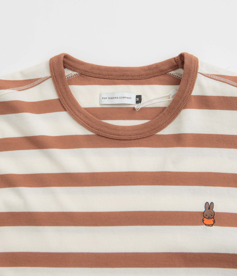 Pop Trading Company x Miffy Embroidered Striped Long Sleeve T-Shirt in Multi