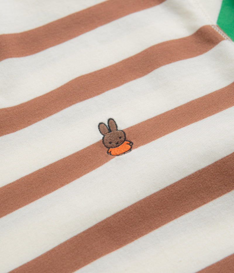 Pop Trading Company x Miffy Embroidered Striped Long Sleeve T-Shirt in Multi