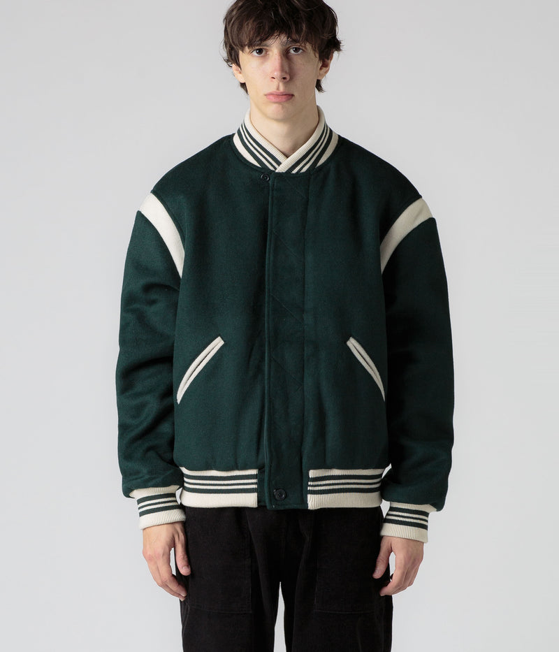 Pop Trading Company x Parra Varsity Jacket in Pine Green