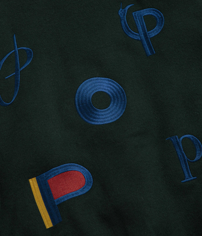 Pop Trading Company x Parra Varsity Jacket in Pine Green