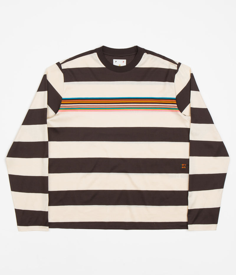 Pop Trading Company x Paul Smith Mock Neck Long Sleeve T-Shirt in Off White
