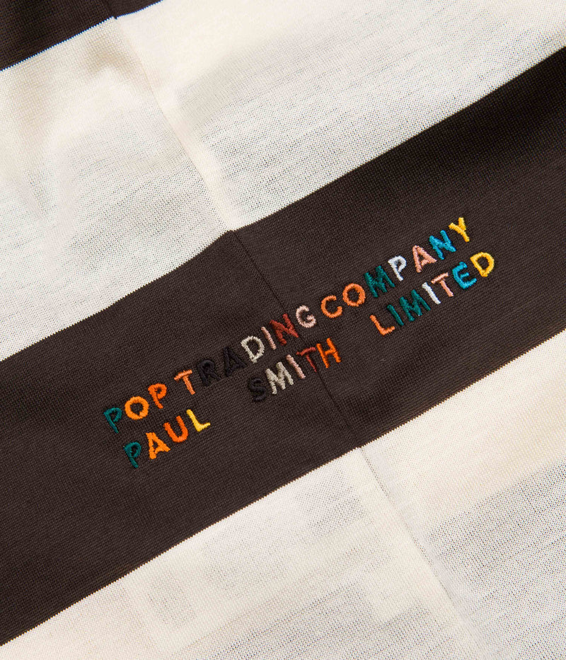 Pop Trading Company x Paul Smith Mock Neck Long Sleeve T-Shirt in Off White
