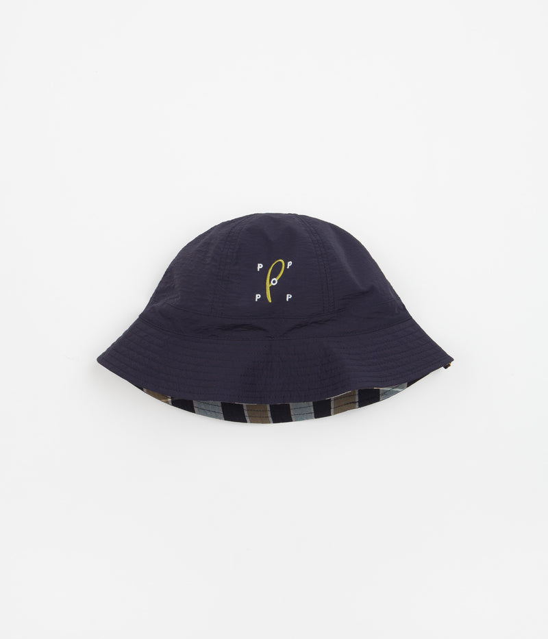 Pop Trading Company x Paul Smith Reversible Bucket Hat in Navy