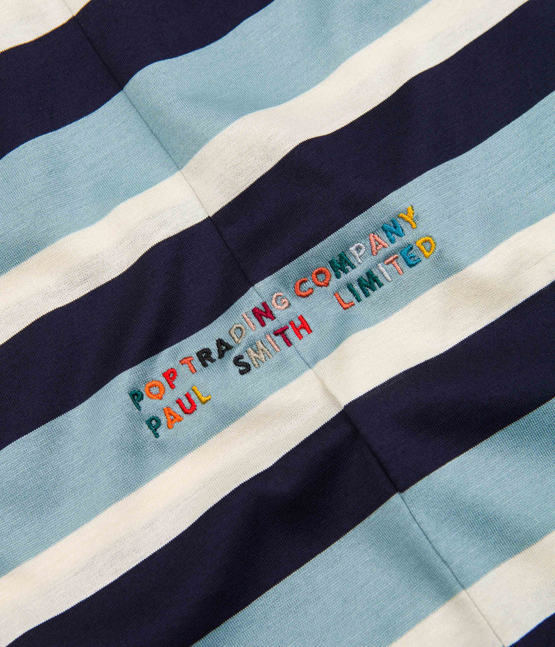 Pop Trading Company x Paul Smith Stripe T-Shirt in Very Dark Navy