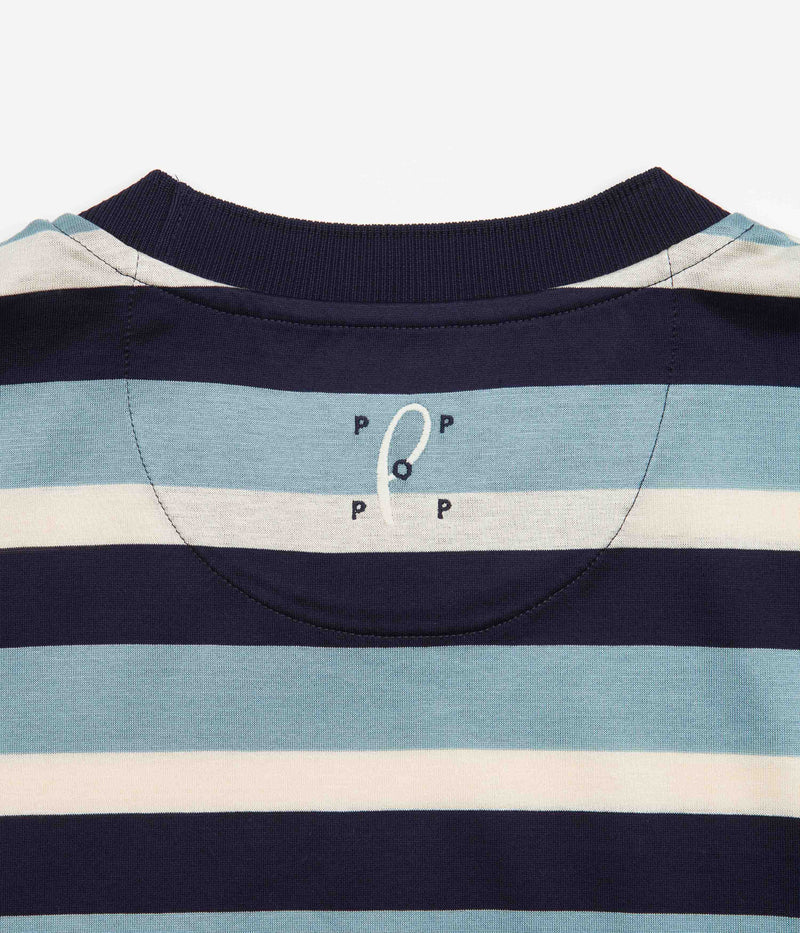Pop Trading Company x Paul Smith Stripe T-Shirt in Very Dark Navy
