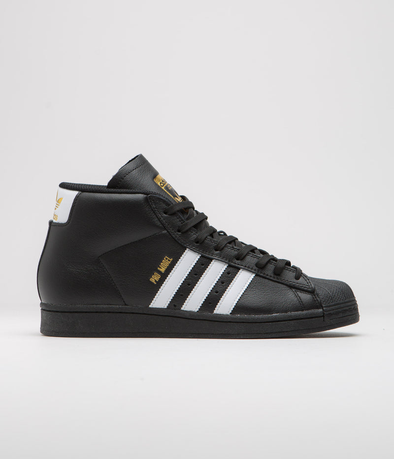 Adidas Pro Model ADV Shoes in Core Black and FTWR White / Gold Metallic