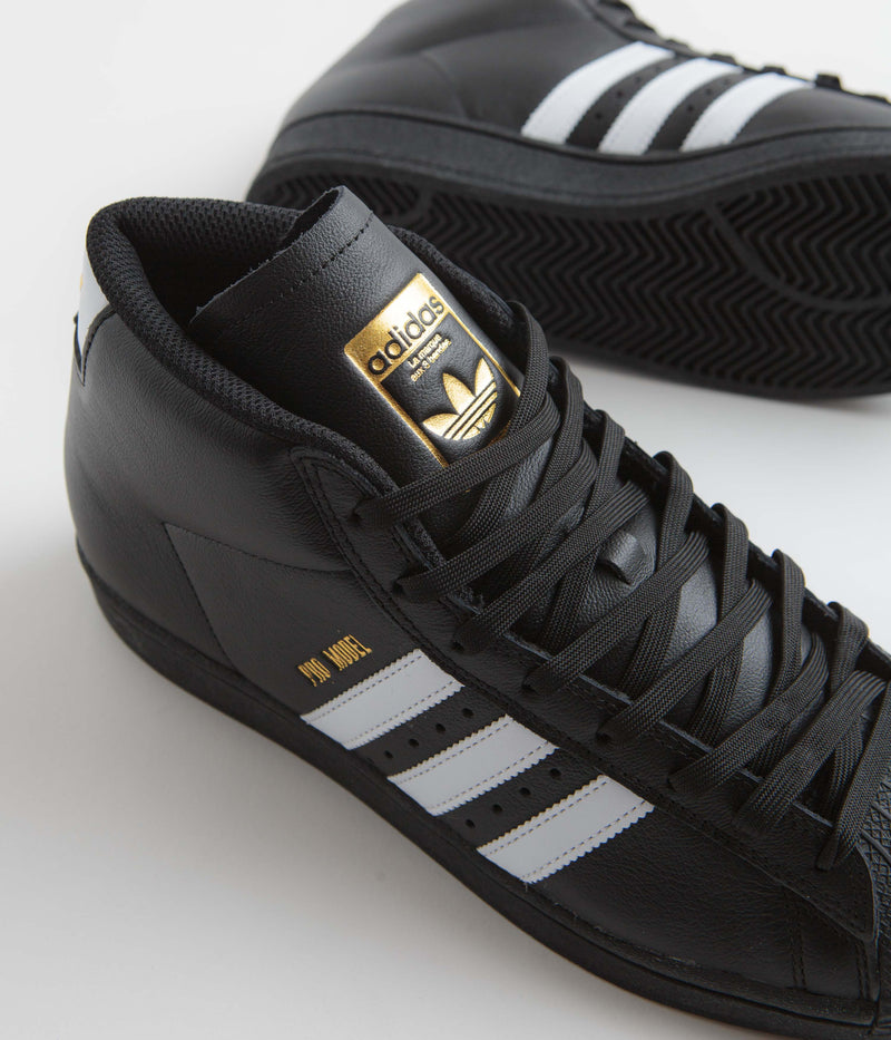 Adidas Pro Model ADV Shoes in Core Black and FTWR White / Gold Metallic