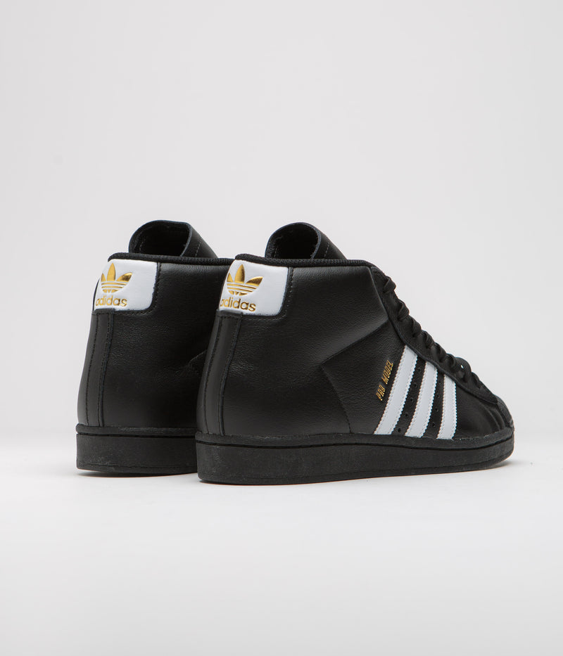 Adidas Pro Model ADV Shoes in Core Black and FTWR White / Gold Metallic