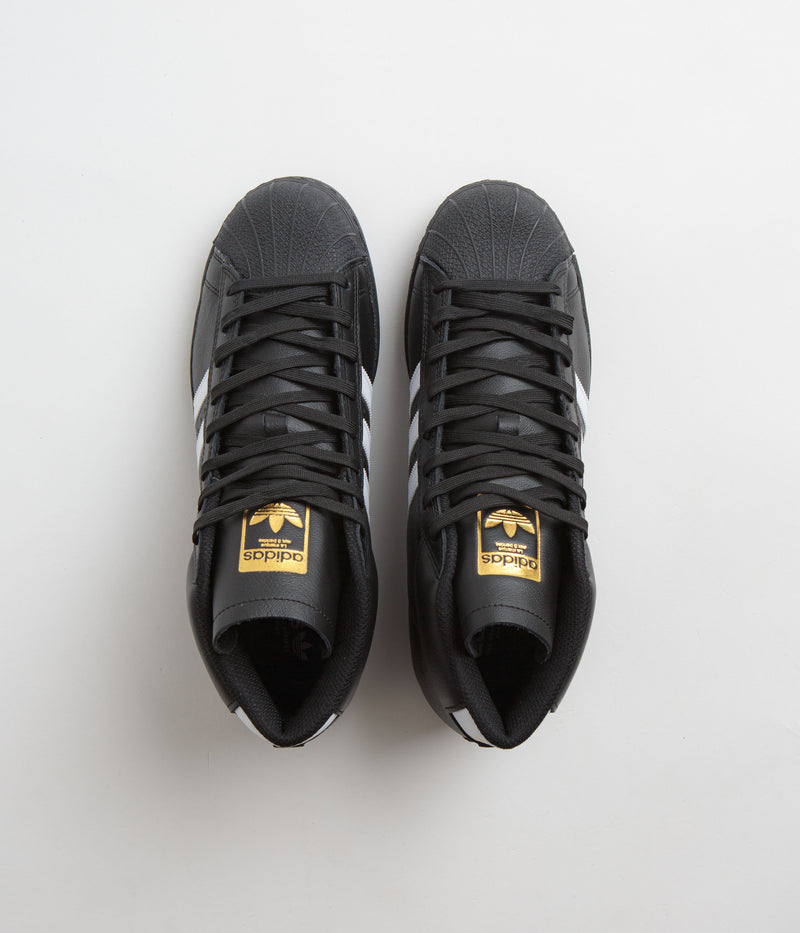 Adidas Pro Model ADV Shoes in Core Black and FTWR White / Gold Metallic