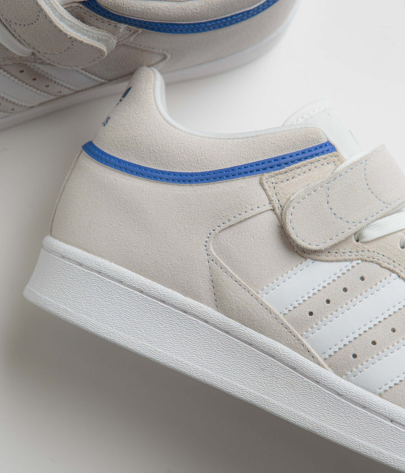 Adidas Pro Shell ADV Shoes in Crystal White and FTWR White / Team Royal Blue