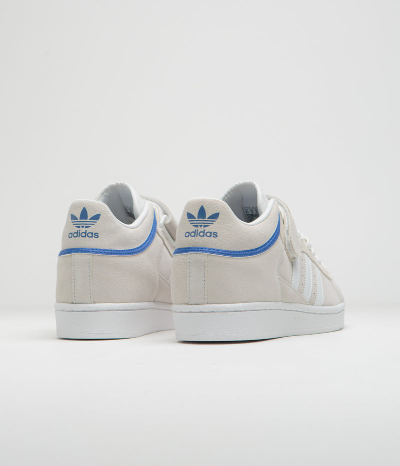 Adidas Pro Shell ADV Shoes in Crystal White and FTWR White / Team Royal Blue