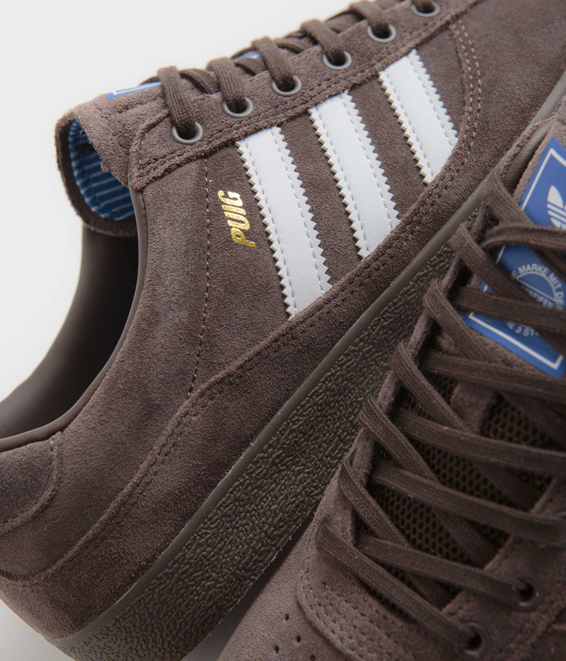 Adidas Puig Indoor Shoes in Brown and FTWR White / Bluebird