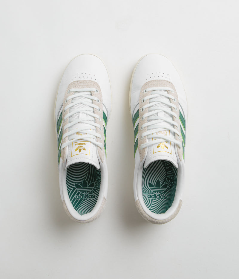 Adidas Puig Indoor Shoes in FTWR White and Dark Green / Cream White