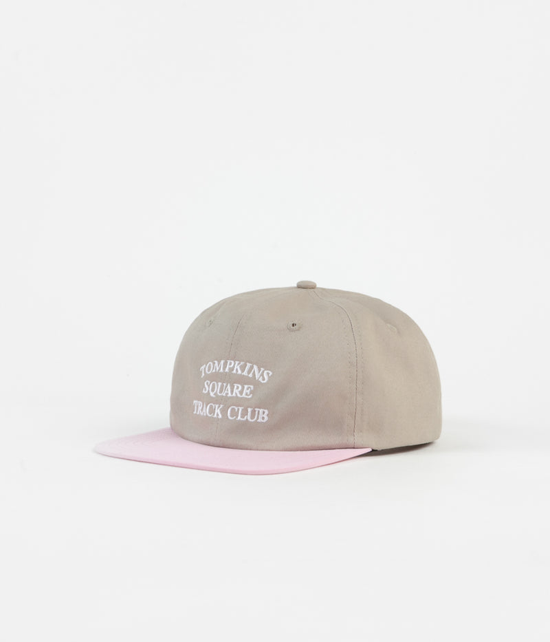 Quartersnacks Track Club Cap in Tan and Pink