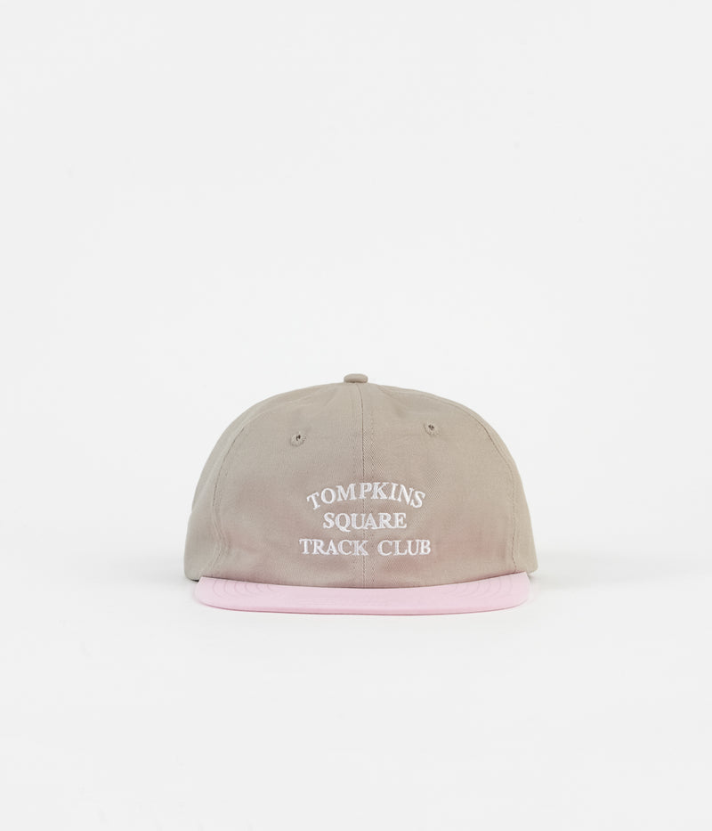 Quartersnacks Track Club Cap in Tan and Pink