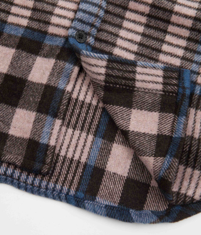 Quasi Screen Long Sleeve Flannel Shirt in Puce