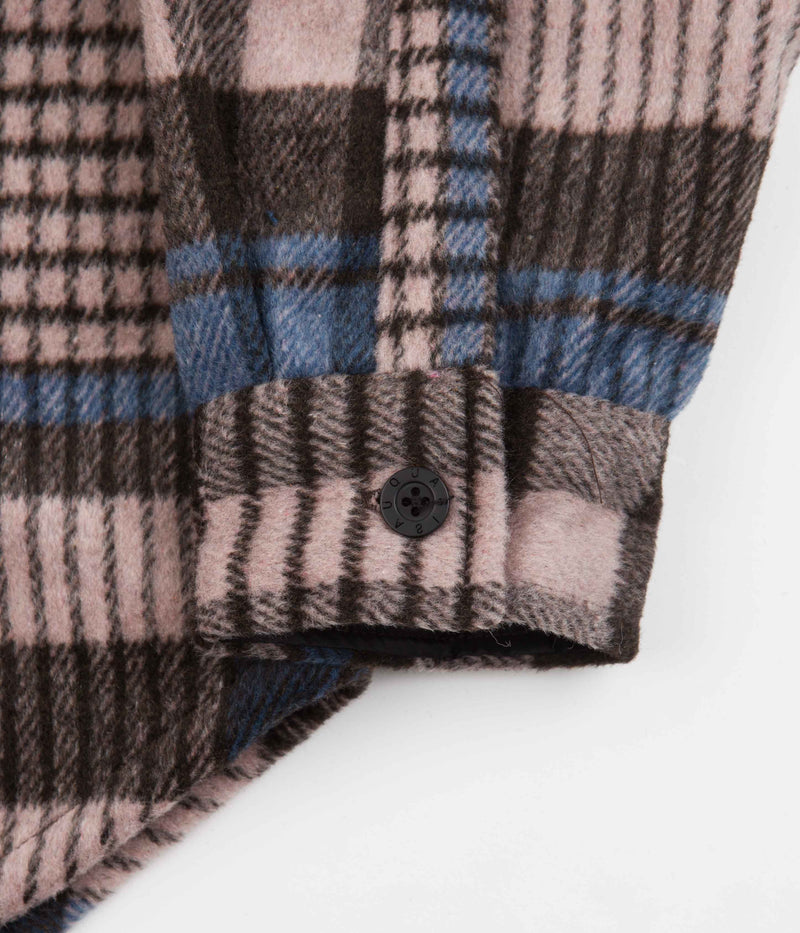 Quasi Screen Long Sleeve Flannel Shirt in Puce