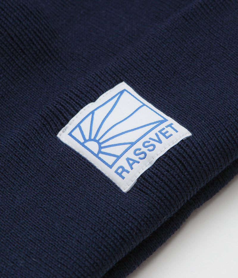 Rassvet Logo Tag Beanie in Navy