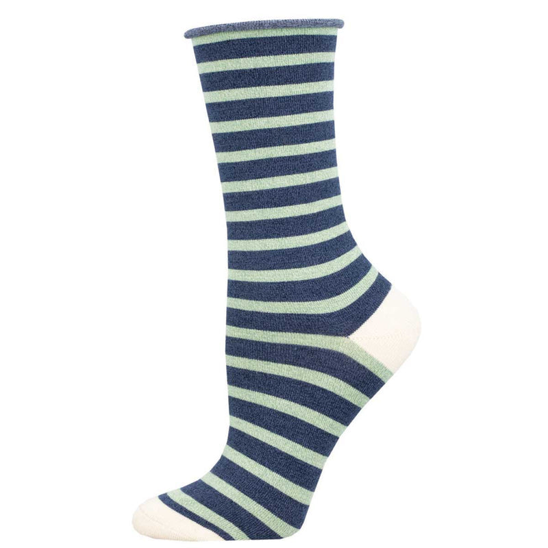 Sailor Stripe - Women's Bamboo Roll Top Crew