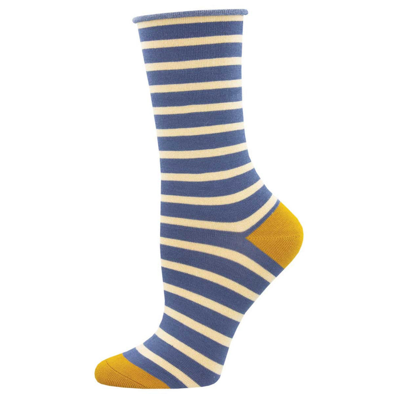 Sailor Stripe - Women's Bamboo Roll Top Crew