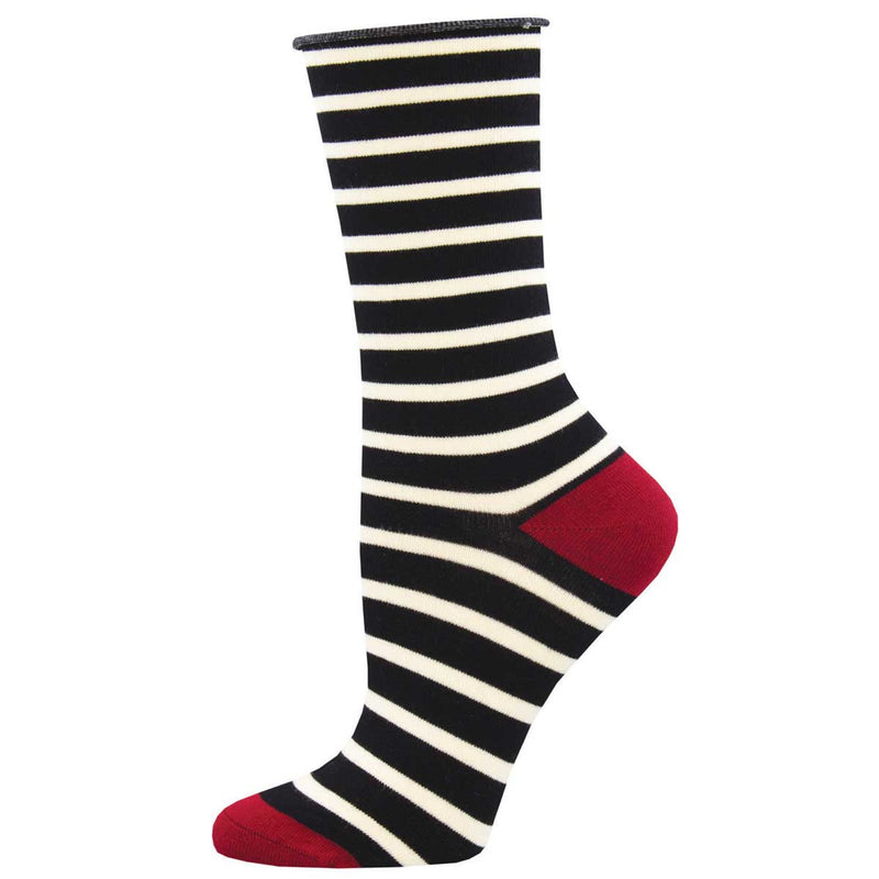 Sailor Stripe - Women's Bamboo Roll Top Crew
