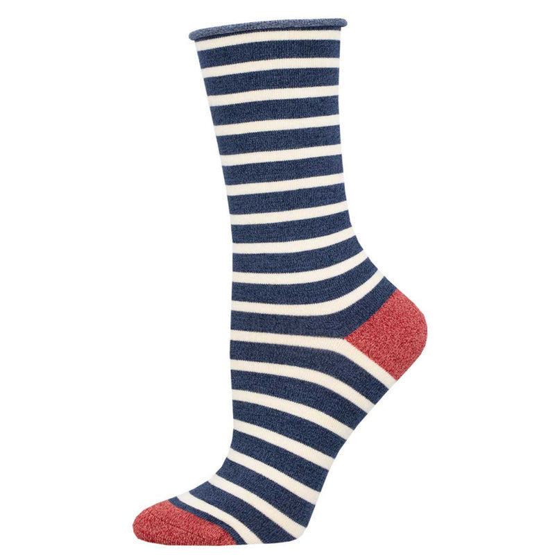 Sailor Stripe - Women's Bamboo Roll Top Crew
