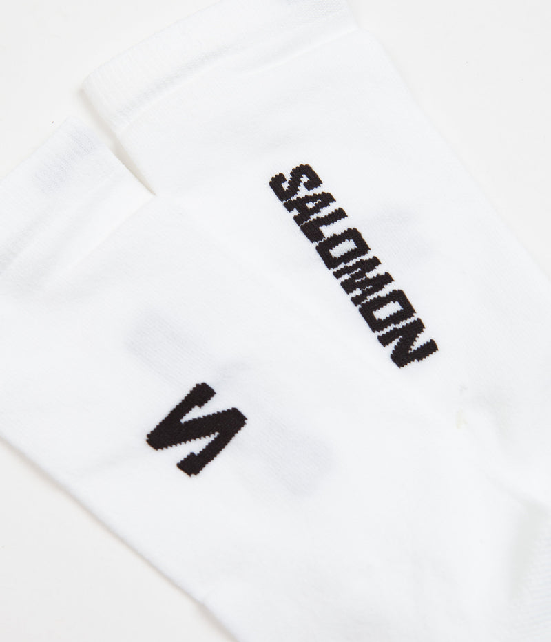 Salomon 365 Crew Socks in White and Black