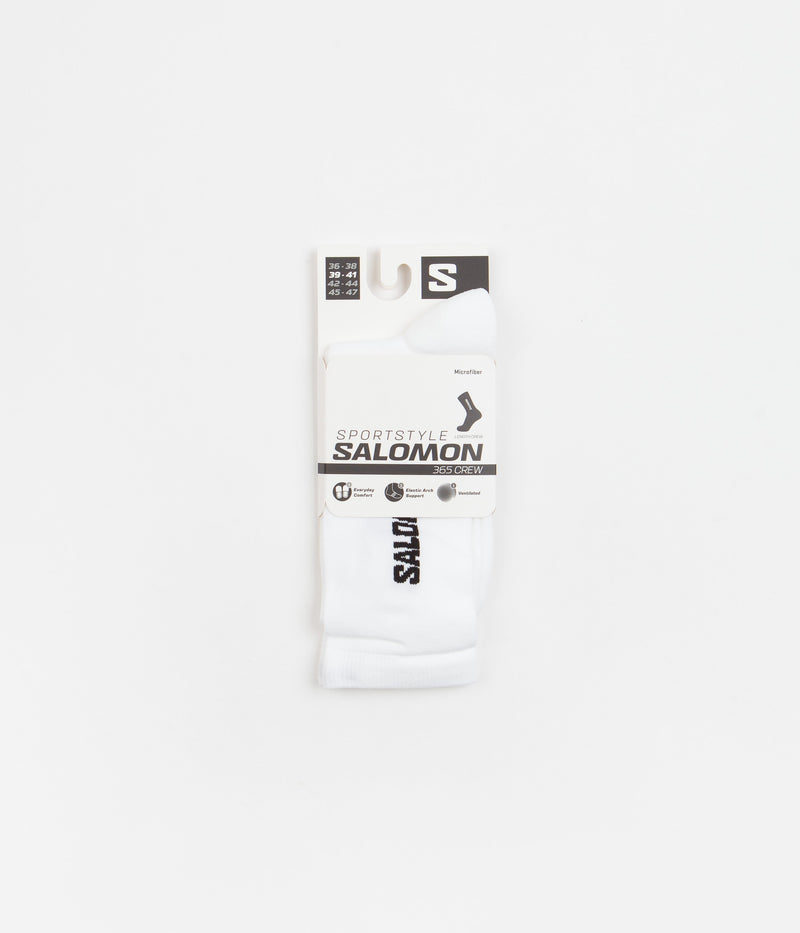 Salomon 365 Crew Socks in White and Black