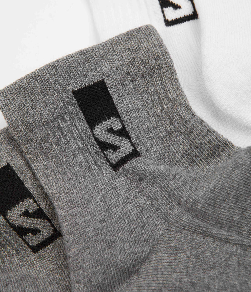 Salomon Everyday Ankle Socks (3 Pack) in Black and White / Med Grey Melange