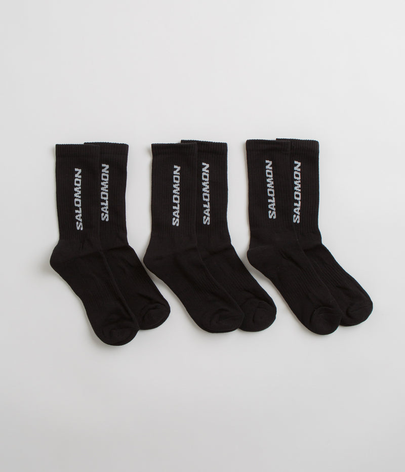 Salomon Everyday Crew Socks (3 Pack) in Black and Black / Black