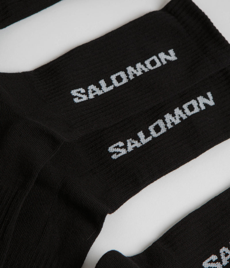 Salomon Everyday Crew Socks (3 Pack) in Black and Black / Black