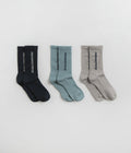 Salomon Everyday Crew Socks (3 Pack) in Carbon and Ghost Grey / Arona