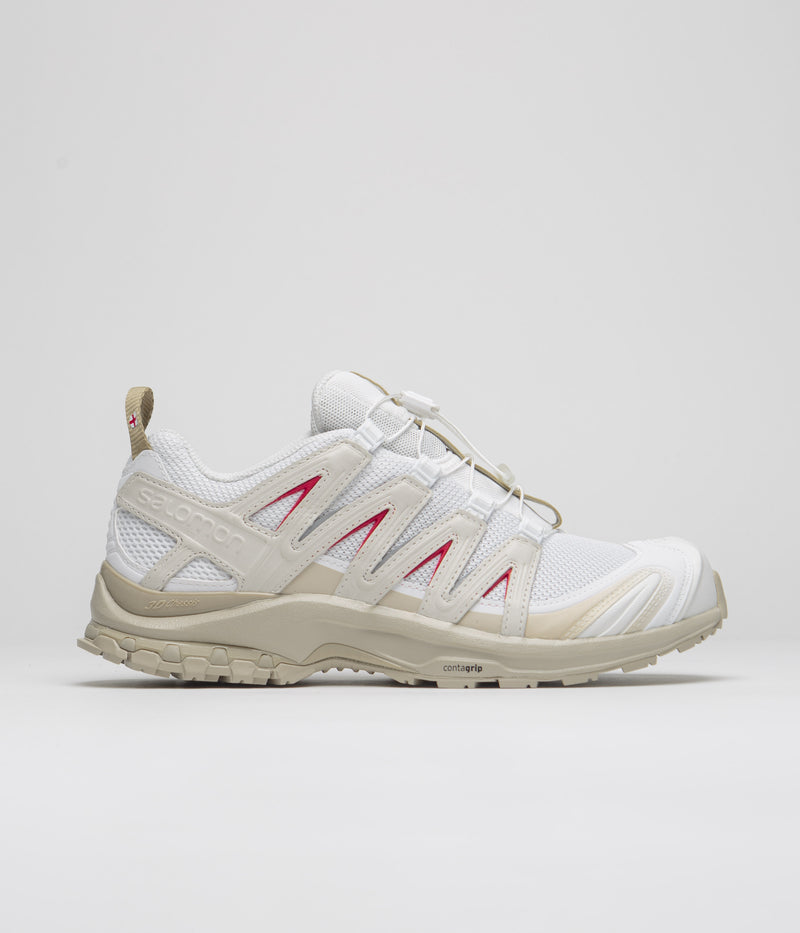 Salomon XA Pro 3D La Yaute Shoes in White and White Pepper / High Risk Red