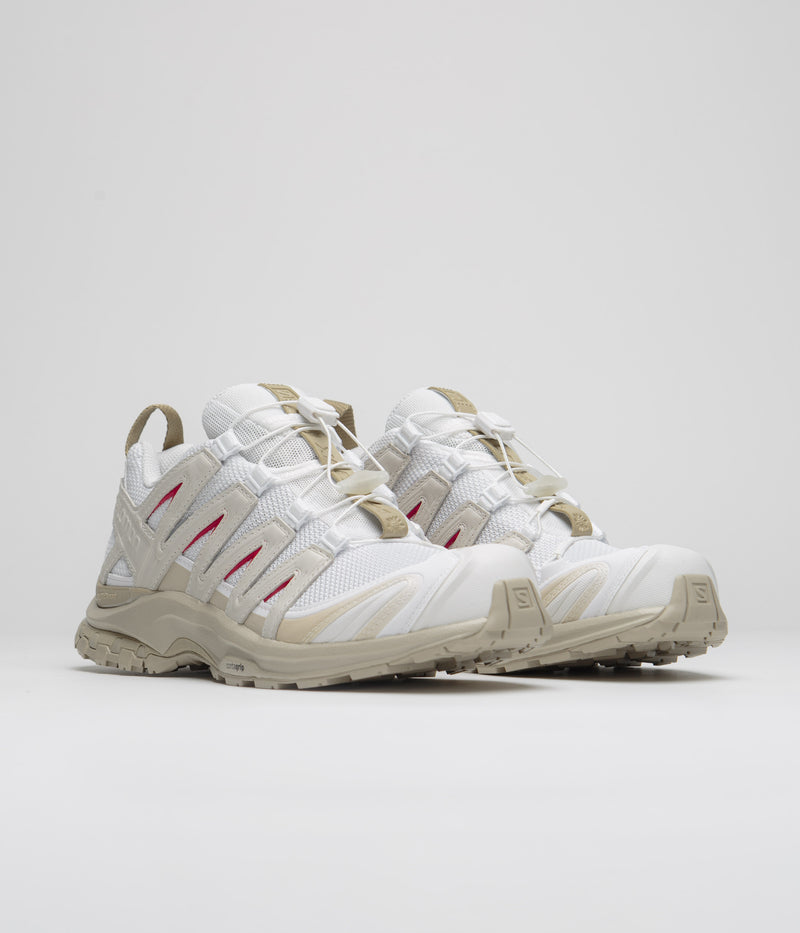 Salomon XA Pro 3D La Yaute Shoes in White and White Pepper / High Risk Red
