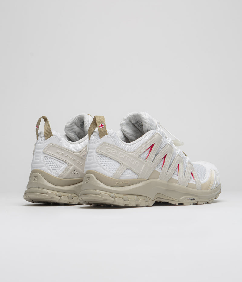 Salomon XA Pro 3D La Yaute Shoes in White and White Pepper / High Risk Red