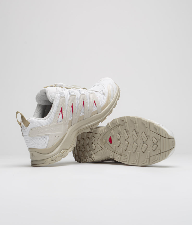 Salomon XA Pro 3D La Yaute Shoes in White and White Pepper / High Risk Red